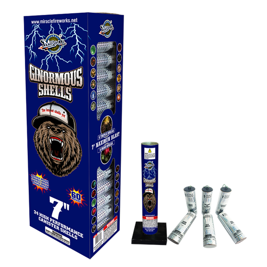 7 inch Ginormous Shells fireworks for large aerial sky display
