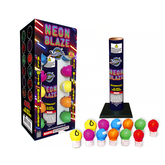 Artillery shell firework Neon Blaze with neon color explosion effects